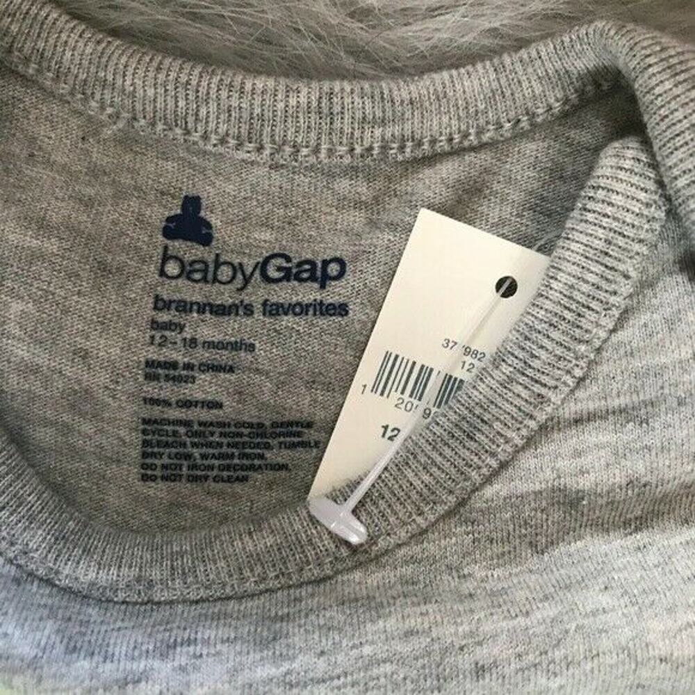 Gap Boys Bodysuit Sz 12-18 Months My Grandpa is #1 Gray‎ Short Sleeve Cotton NEW - Picture 4 of 5